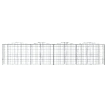 vidaXL Lit surélevé à gabions arqué 400x50x100 cm Fer galvanisé