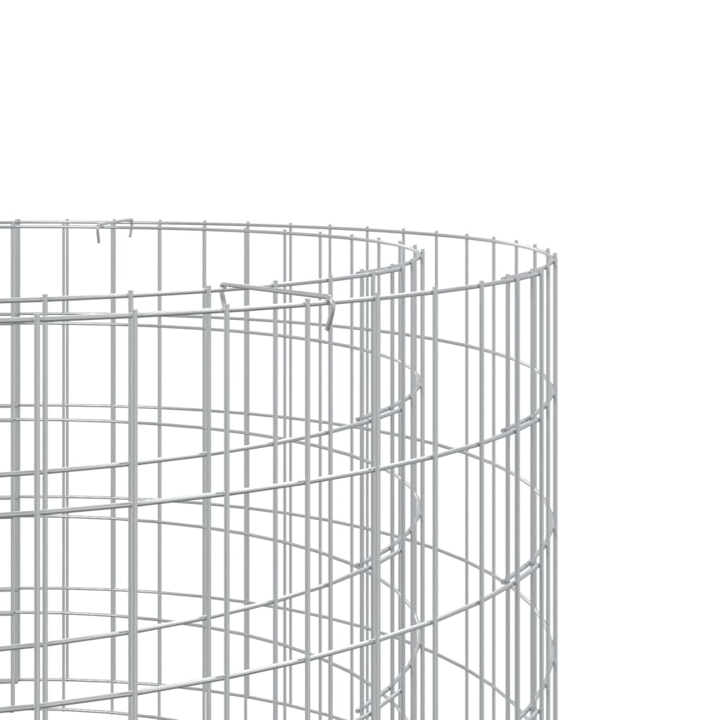 vidaXL Foyer en gabion Ø 50 cm Fer galvanisé