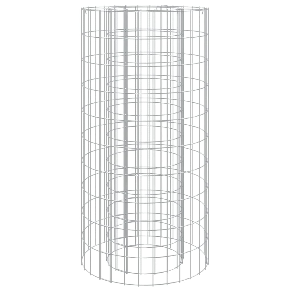 vidaXL Foyer en gabion Ø 50 cm Fer galvanisé