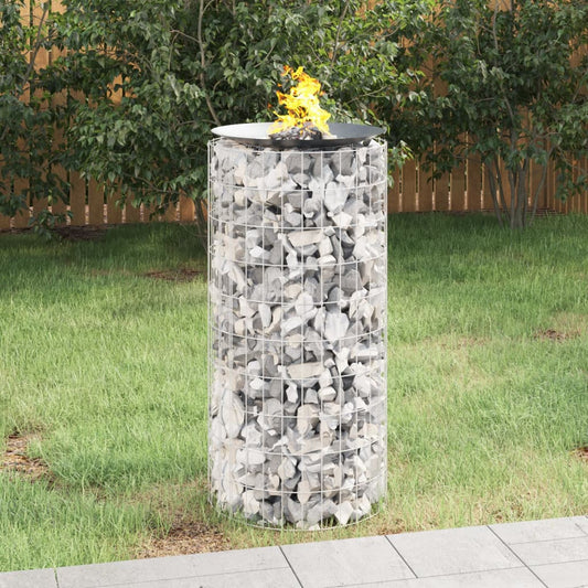 vidaXL Foyer en gabion Ø 50 cm Fer galvanisé