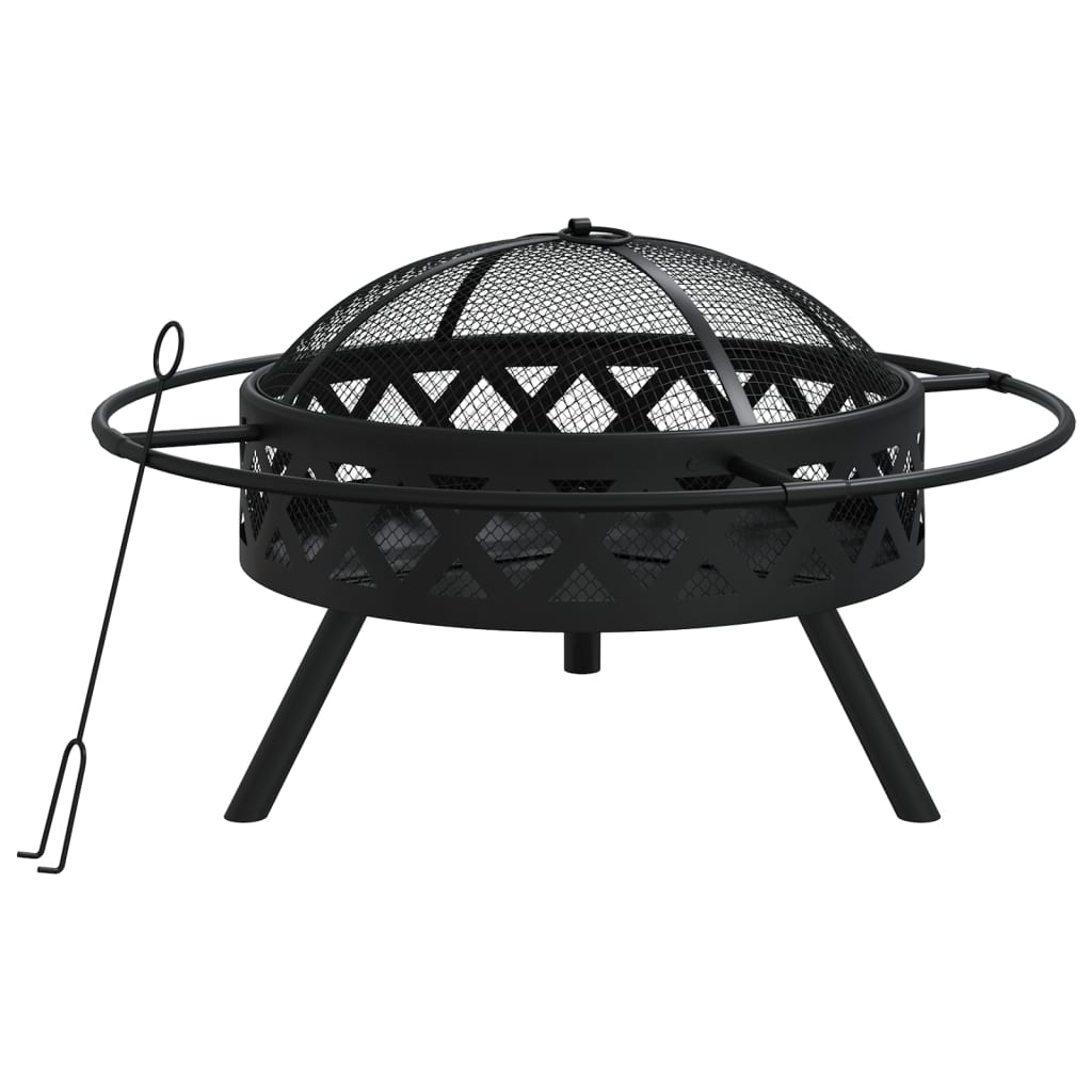 vidaXL Foyer avec tisonnier 70 cm XXL acier