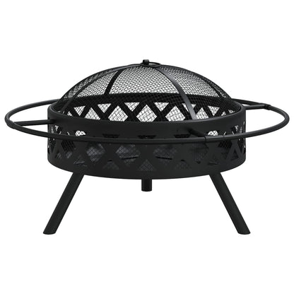 vidaXL Foyer avec tisonnier 70 cm XXL acier