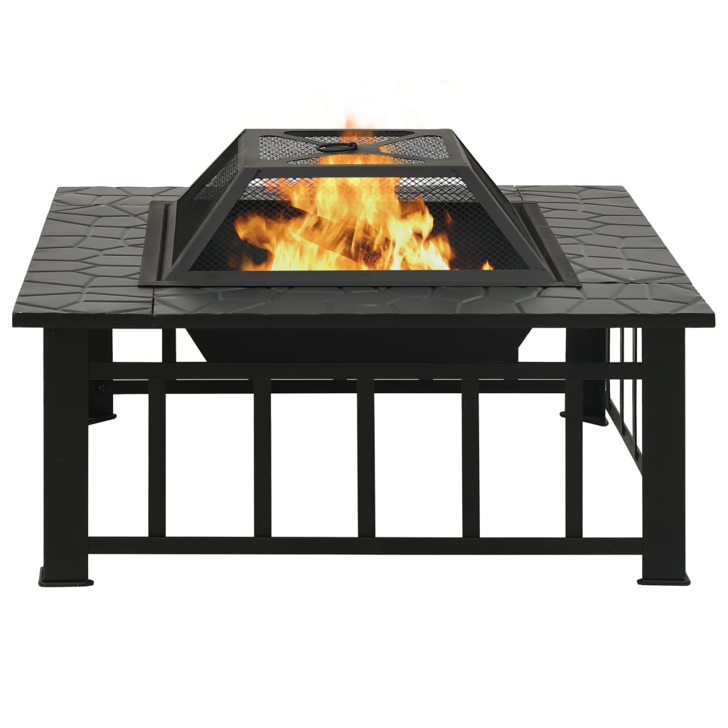 vidaXL Foyer avec tisonnier 79x79x46,5 cm XXL acier
