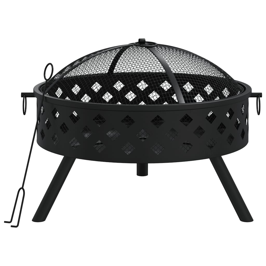 vidaXL Foyer avec tisonnier 58 cm XXL acier