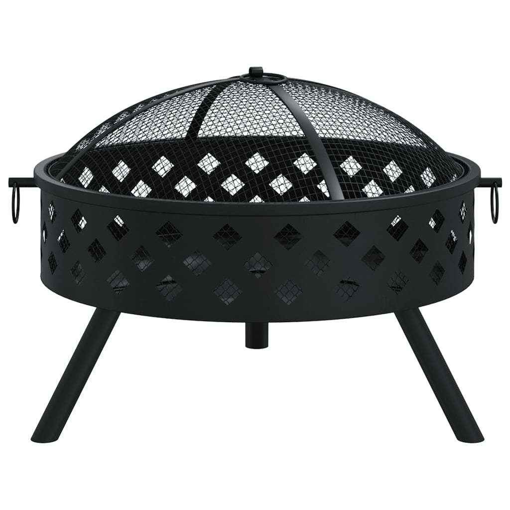 vidaXL Foyer avec tisonnier 58 cm XXL acier