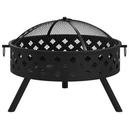 vidaXL Foyer avec tisonnier 58 cm XXL acier
