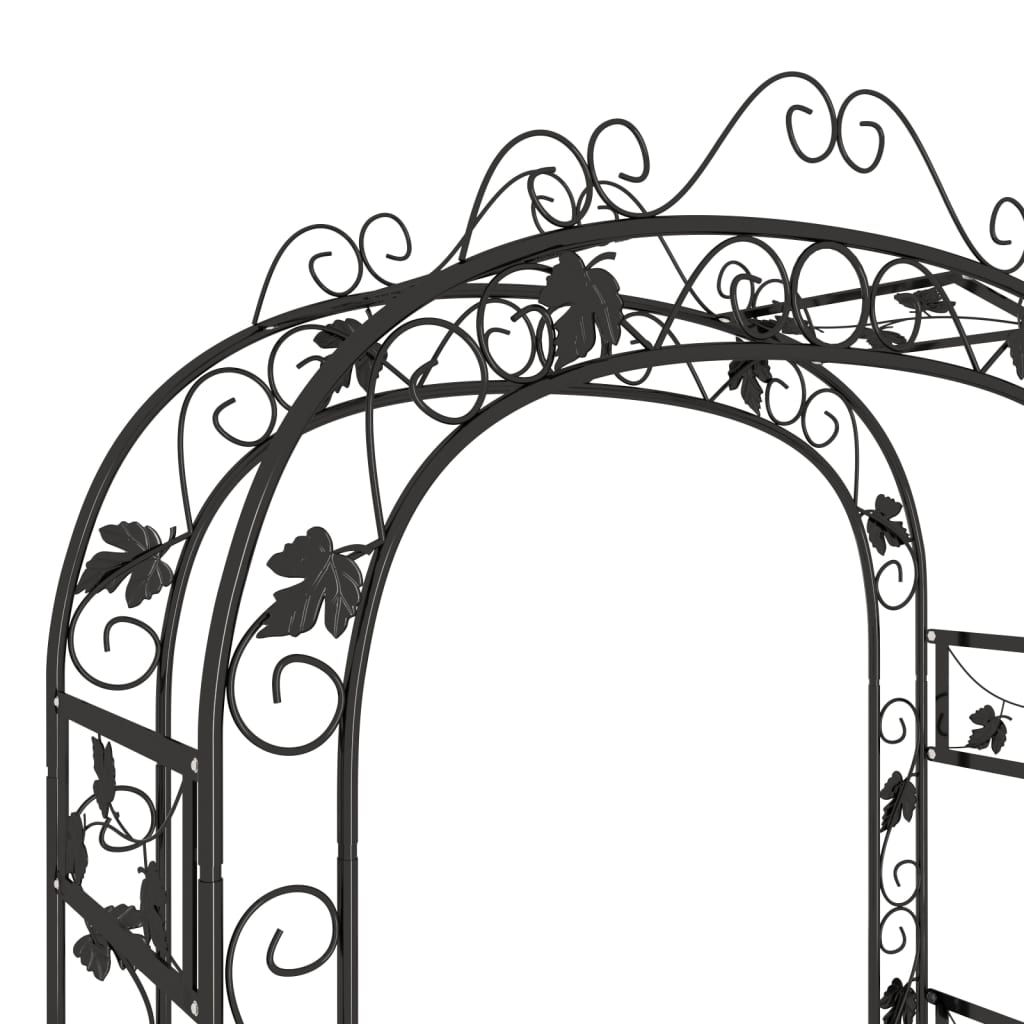 vidaXL Arche de jardin Noir 116x45x240 cm Acier