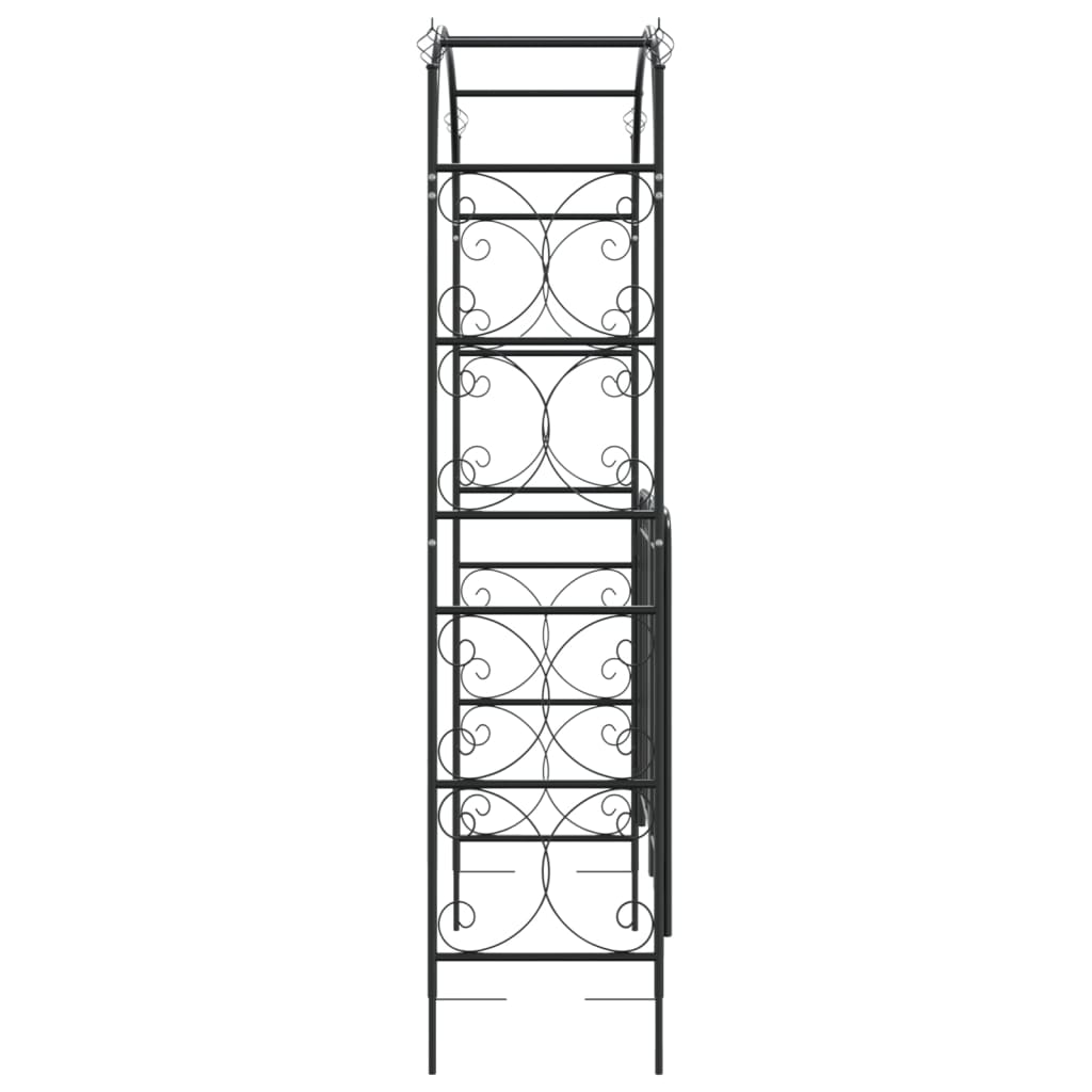 vidaXL Arche de jardin avec portail noir 108x45x235 cm acier