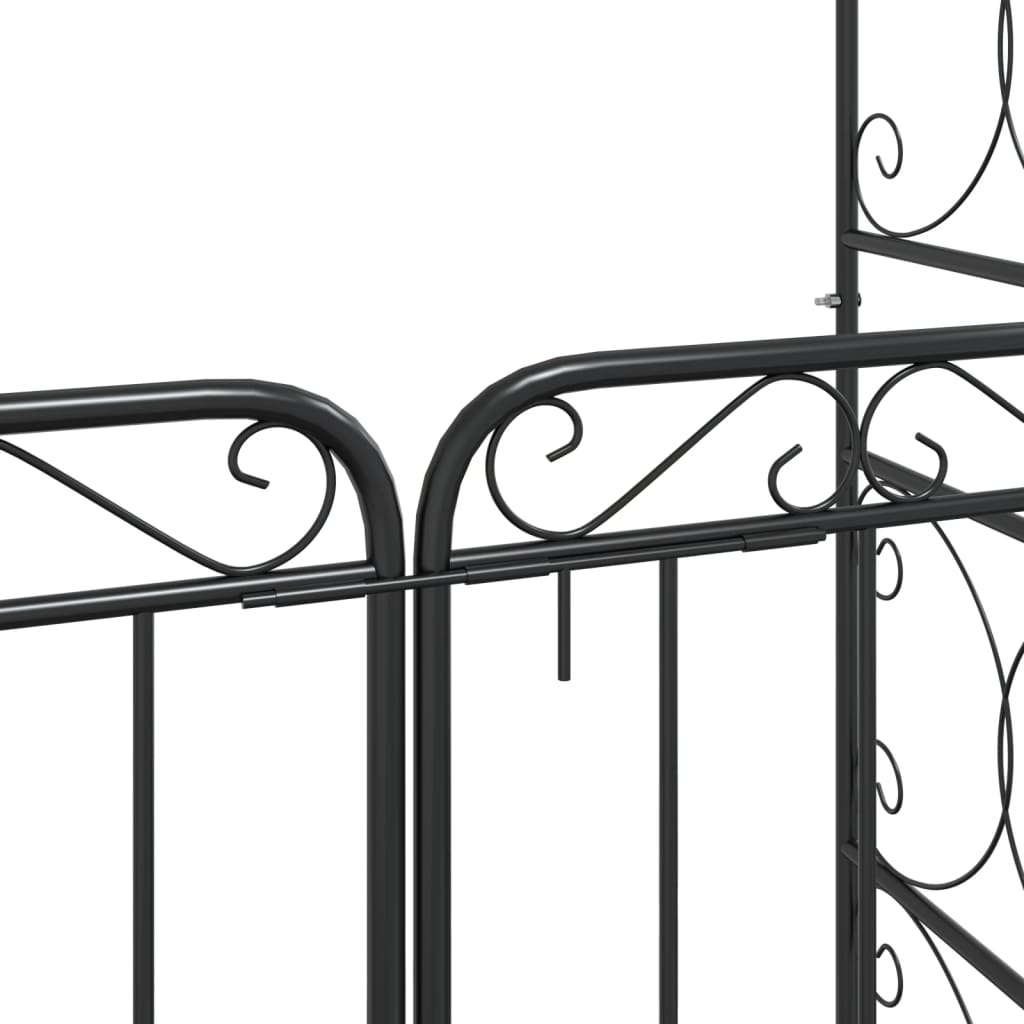 vidaXL Arche de jardin avec portail noir 108x45x235 cm acier