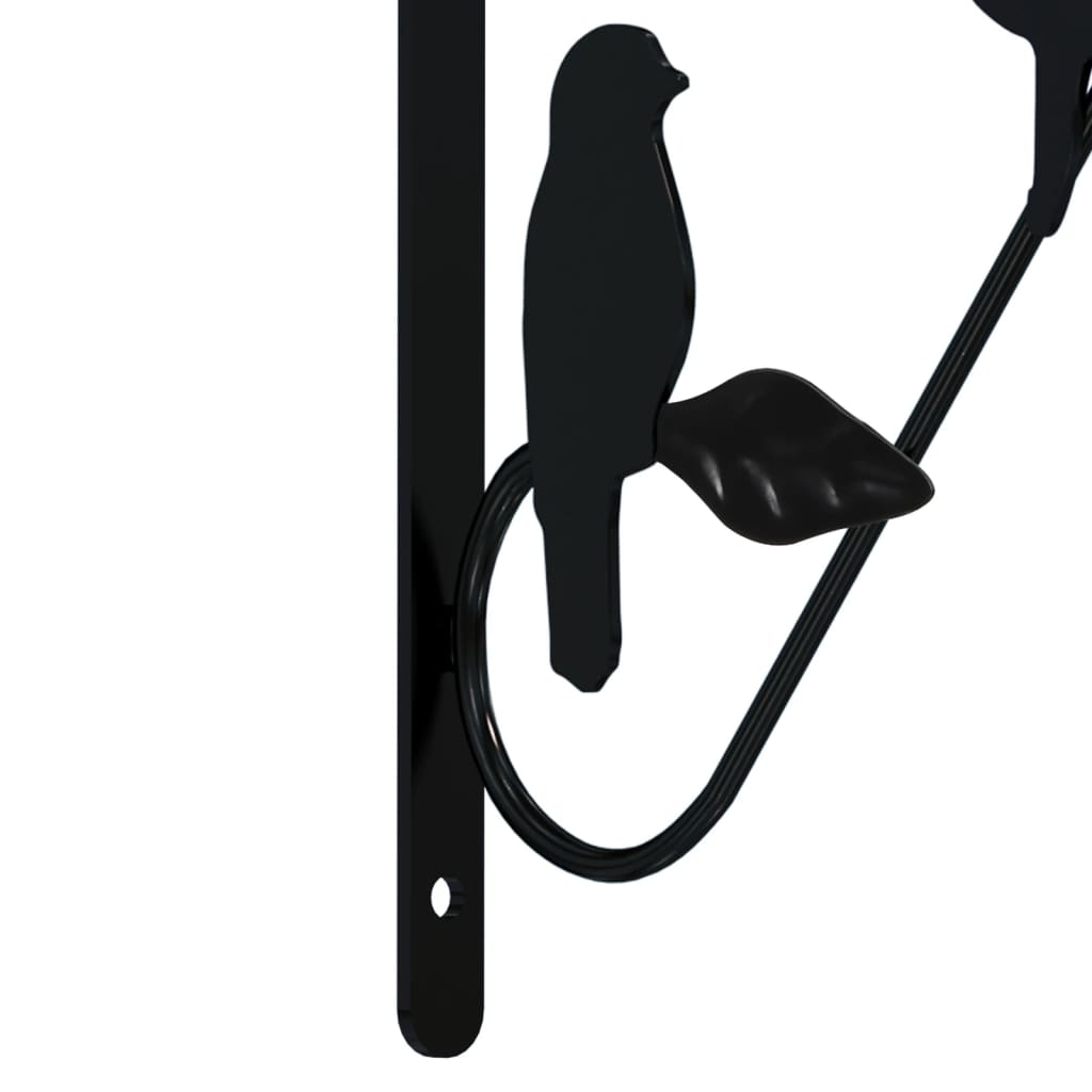 vidaXL Supports de panier suspendu 4 pcs noir acier