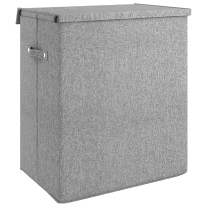 vidaXL Panier à linge pliable Gris 51x34,5x59 cm Tissu en faux lin