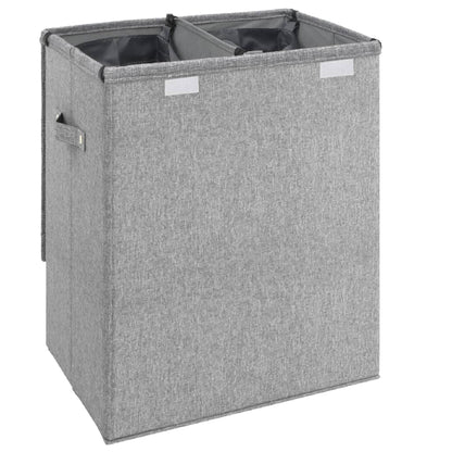 vidaXL Panier à linge pliable Gris 51x34,5x59 cm Tissu en faux lin