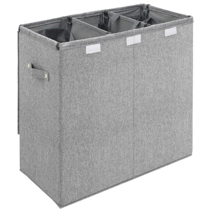 vidaXL Panier à linge pliable Gris 64,5x34,5x59 cm Tissu en faux lin