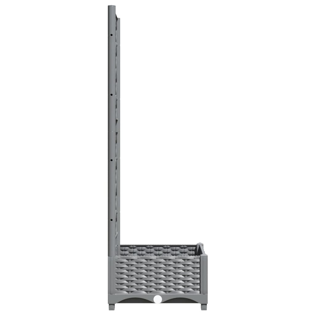 vidaXL Jardinière avec treillis Gris clair 40x40x121,5 cm PP