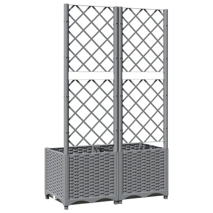 vidaXL Jardinière avec treillis Gris clair 80x40x136 cm PP