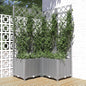vidaXL Jardinière avec treillis Gris clair 80x80x136 cm PP