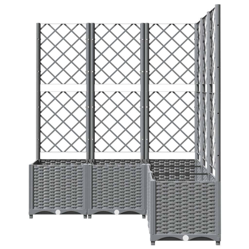 vidaXL Jardinière avec treillis Gris clair 120x120x136 cm PP