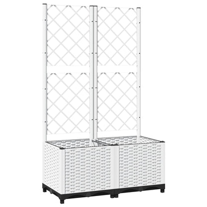 vidaXL Jardinière avec treillis Blanc 80x40x136 cm PP