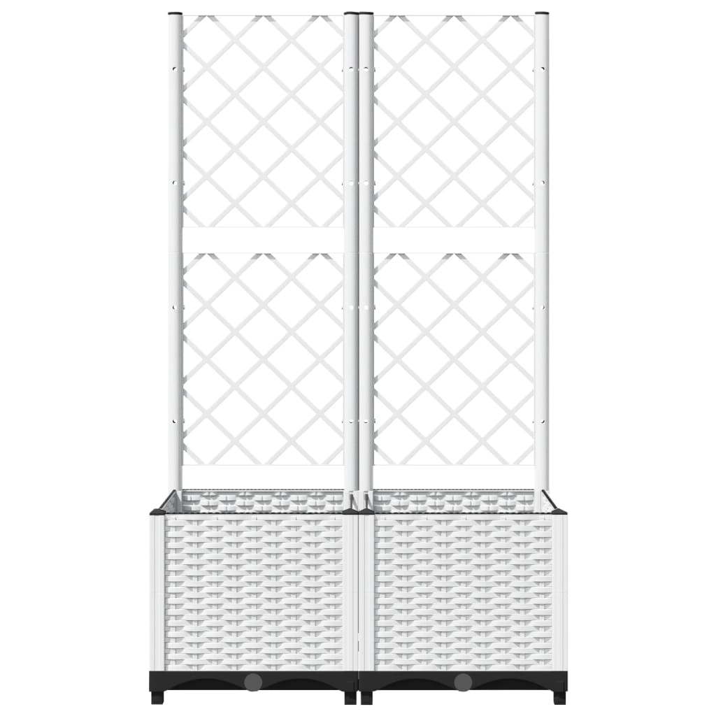 vidaXL Jardinière avec treillis Blanc 80x40x136 cm PP
