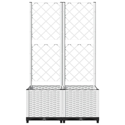 vidaXL Jardinière avec treillis Blanc 80x40x136 cm PP