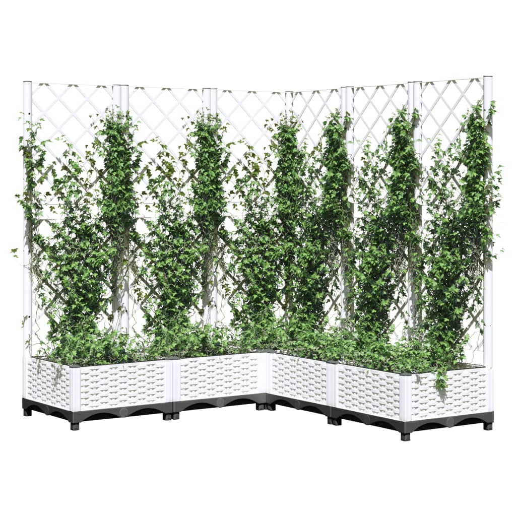 vidaXL Jardinière avec treillis Blanc 120x120x121,5 cm PP
