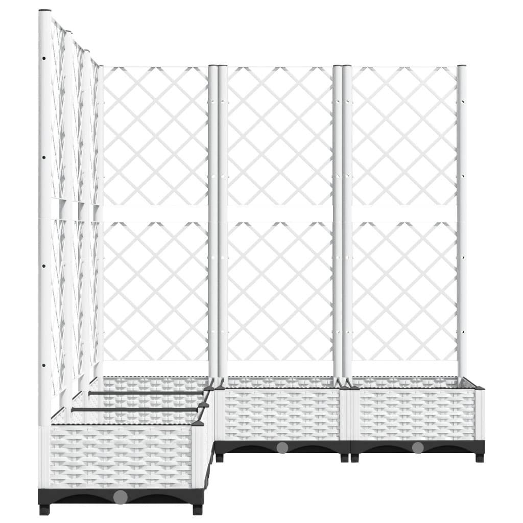 vidaXL Jardinière avec treillis Blanc 120x120x121,5 cm PP