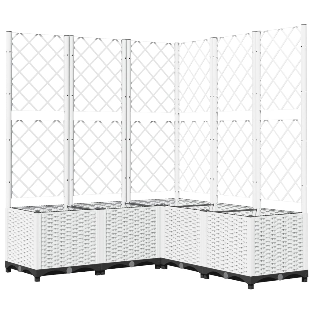 vidaXL Jardinière avec treillis Blanc 120x120x136 cm PP