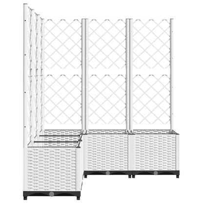 vidaXL Jardinière avec treillis Blanc 120x120x136 cm PP
