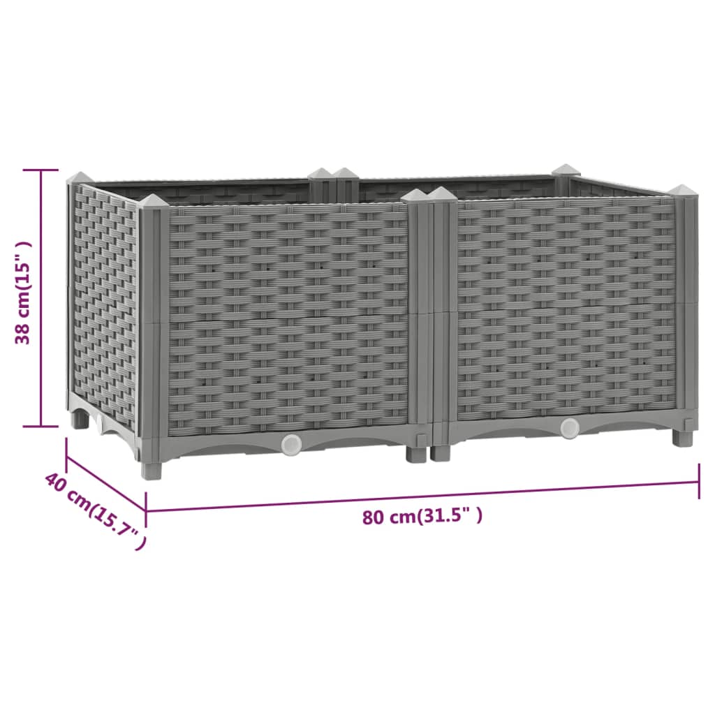 vidaXL Lit surélevé 80x40x38 cm Polypropylène