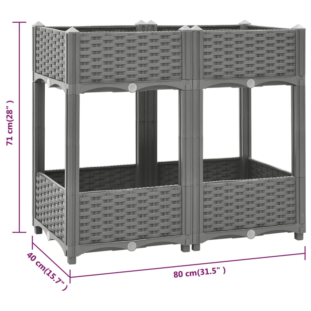 vidaXL Lit surélevé 80x40x71 cm Polypropylène