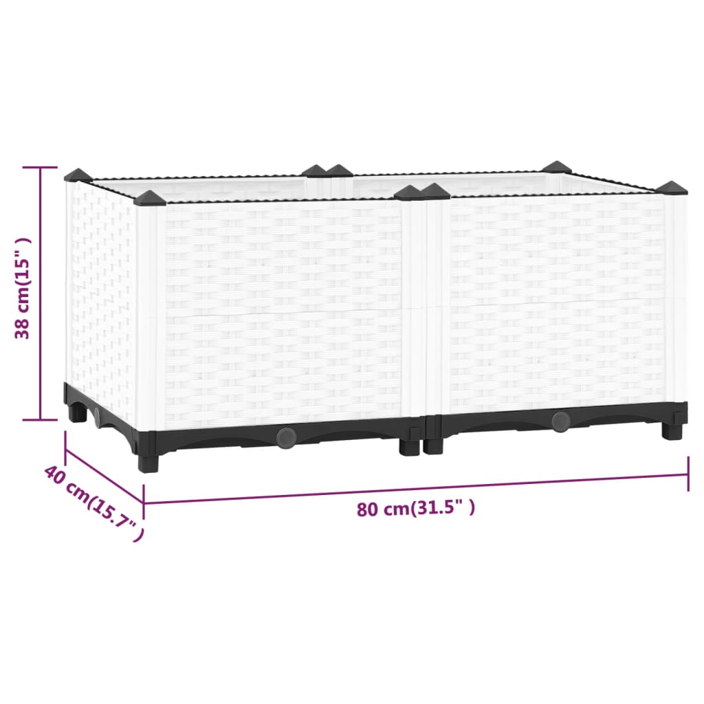 vidaXL Lit surélevé 80x40x38 cm Polypropylène