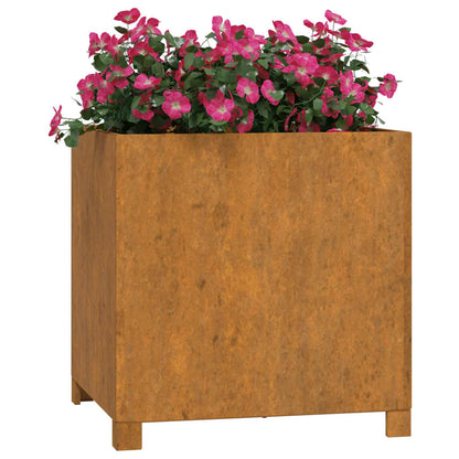 vidaXL Jardinières avec pieds 2 pcs Rouillé 49x47x50 cm Acier corten