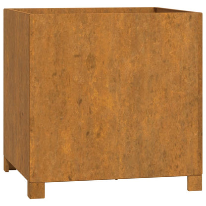 vidaXL Jardinières avec pieds 2 pcs Rouillé 49x47x50 cm Acier corten