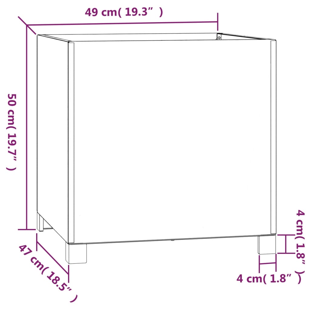 vidaXL Jardinières avec pieds 2 pcs Rouillé 49x47x50 cm Acier corten