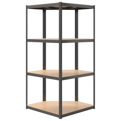vidaXL Étagères à 4 niveaux 2pcs Anthracite Acier et bois d'ingénierie