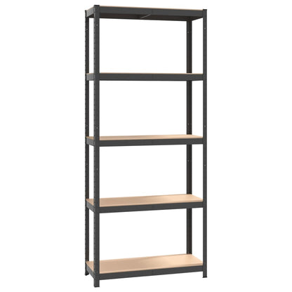 vidaXL Étagères à 5 niveaux 2pcs Anthracite Acier et bois d'ingénierie