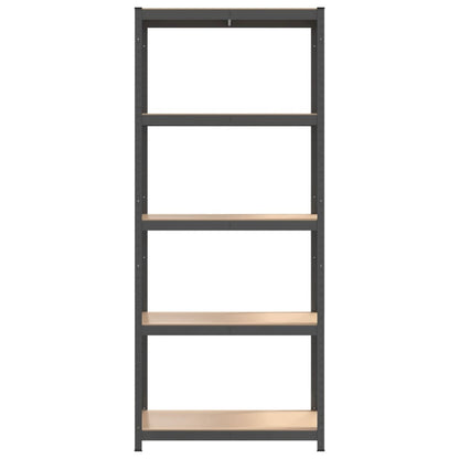 vidaXL Étagères à 5 niveaux 2pcs Anthracite Acier et bois d'ingénierie