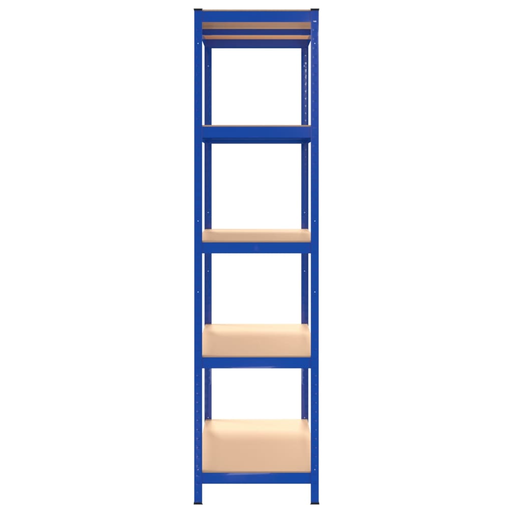 vidaXL Étagères à 5 niveaux 4pcs Bleu Acier et bois d'ingénierie