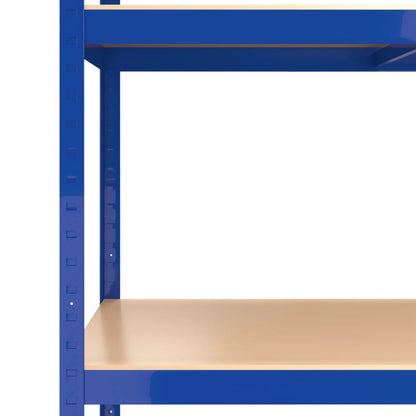 vidaXL Étagères à 5 niveaux 4pcs Bleu Acier et bois d'ingénierie