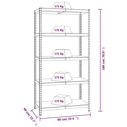 vidaXL Étagères à 5 niveaux 4pcs Bleu Acier et bois d'ingénierie