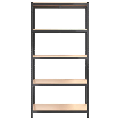 vidaXL Étagères à 5 niveaux 3pcs Anthracite Acier et bois d'ingénierie