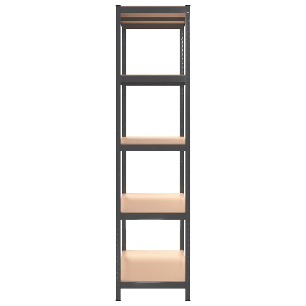 vidaXL Étagères à 5 niveaux 3pcs Anthracite Acier et bois d'ingénierie