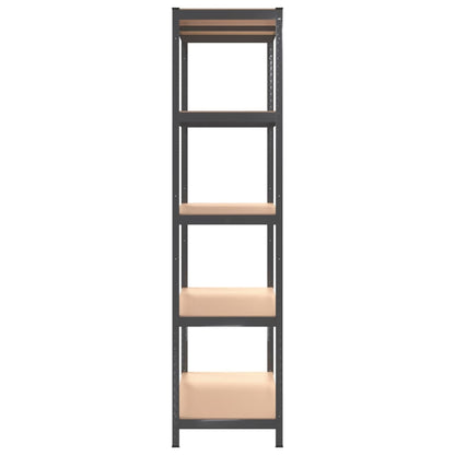 vidaXL Étagères à 5 niveaux 4pcs Anthracite Acier et bois d'ingénierie