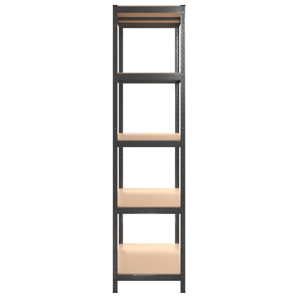 vidaXL Étagère à 5 niveaux 2 pcs Gris Acier et bois ingénierie