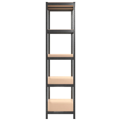 vidaXL Étagère à 5 niveaux 2 pcs Gris Acier et bois ingénierie