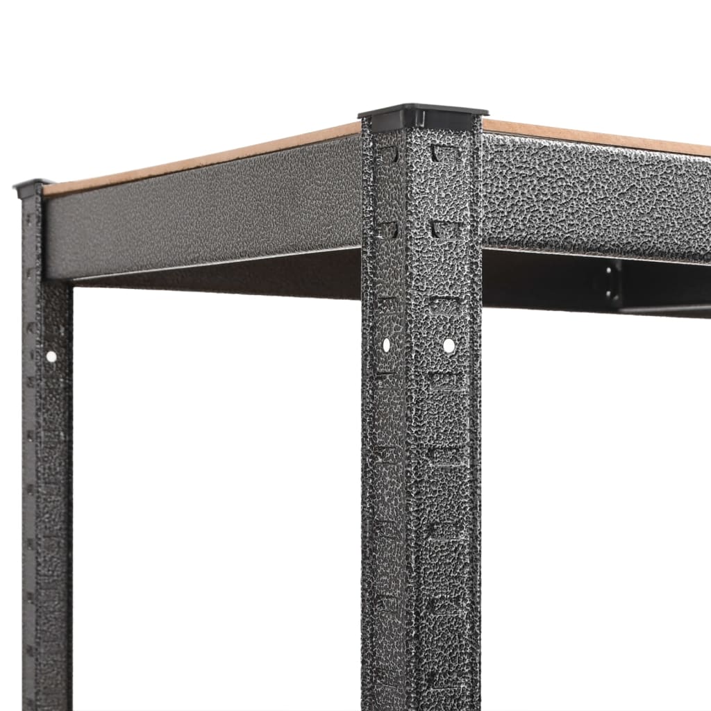 vidaXL Étagère à 5 niveaux 2 pcs Gris Acier et bois ingénierie