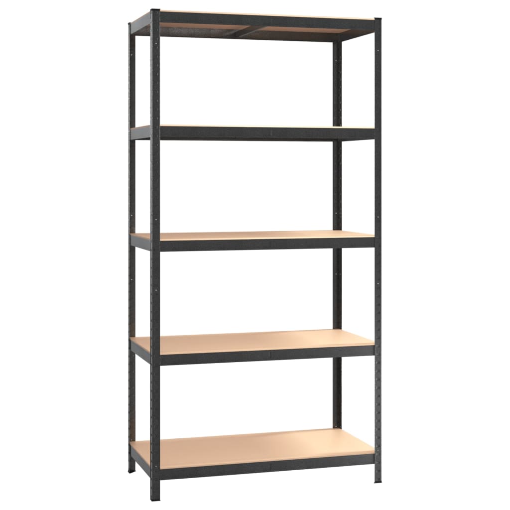 vidaXL Étagère à 2 niveaux 5 pcs Gris Acier et bois ingénierie