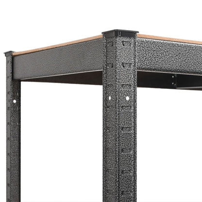 vidaXL Étagère à 2 niveaux 5 pcs Gris Acier et bois ingénierie