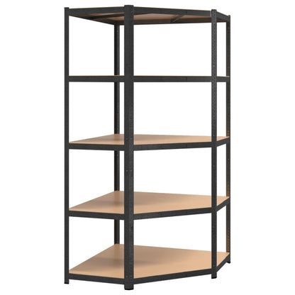 vidaXL Étagère à 5 niveaux 3 pcs Gris Acier et bois ingénierie