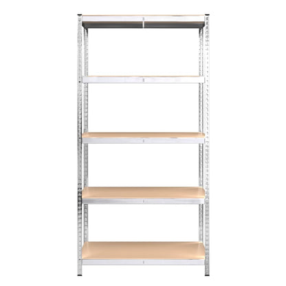 vidaXL Étagères à 5 niveaux 3 pcs Argenté Acier et bois d'ingénierie